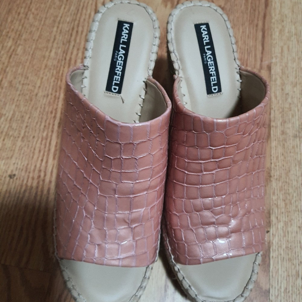 Karl Lagerfeld Leather Wedges
